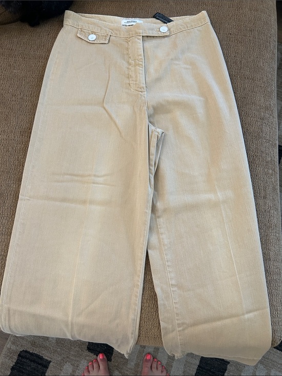 Zara Pants - Wide Leg Tan denim Pants